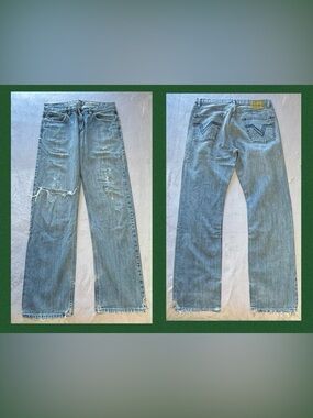 Vintage Volcom Made in USA Thrashed Distressed Jeans - W33 L32 - Skater Grunge